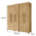 Ver imagem 3 de Guarda-Roupa Casal 5 Portas 3 Gavetas Internas 2 Maleiros e Sapateira Munique Marrom/Cinamomo