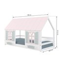 Ver imagem 2 de Cama Montessoriano Casinha Bela - Madeira Maciça Branco/rosa/verde | Housin