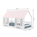 Ver imagem 3 de Cama Montessoriano Casinha Bela - Madeira Maciça Branco/Rosa/Verde | Housin