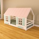 Ver imagem 4 de Cama Montessoriano Casinha Bela - Madeira Maciça Branco/Rosa/Verde | Housin