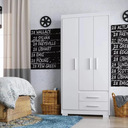 Ver imagem 1 de Guarda Roupa Casal 3 Portas 2 Gavetas Primacy Branco