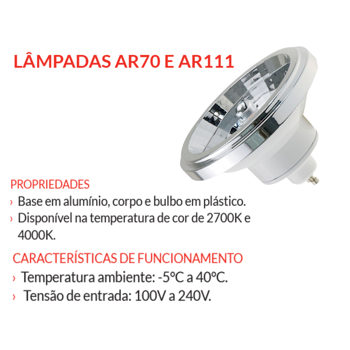 Lampada Ar111 Pix 24graus Gu10 4000k 12w - 6