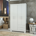 Ver imagem 1 de Guarda Roupa Casal 4 Portas 2 Gavetas Primacy Branco