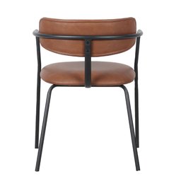 Cadeira Girona Base Preta - Caramelo Pu - 4