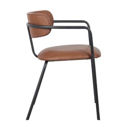 Cadeira Girona Base Preta - Caramelo Pu - 3