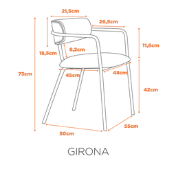 Cadeira Girona Base Preta - Caramelo Pu - 5