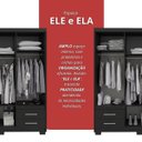 Ver mais imagens de Guarda Roupa Casal 6 Portas 4 Gavetas Primacy Preto/Black