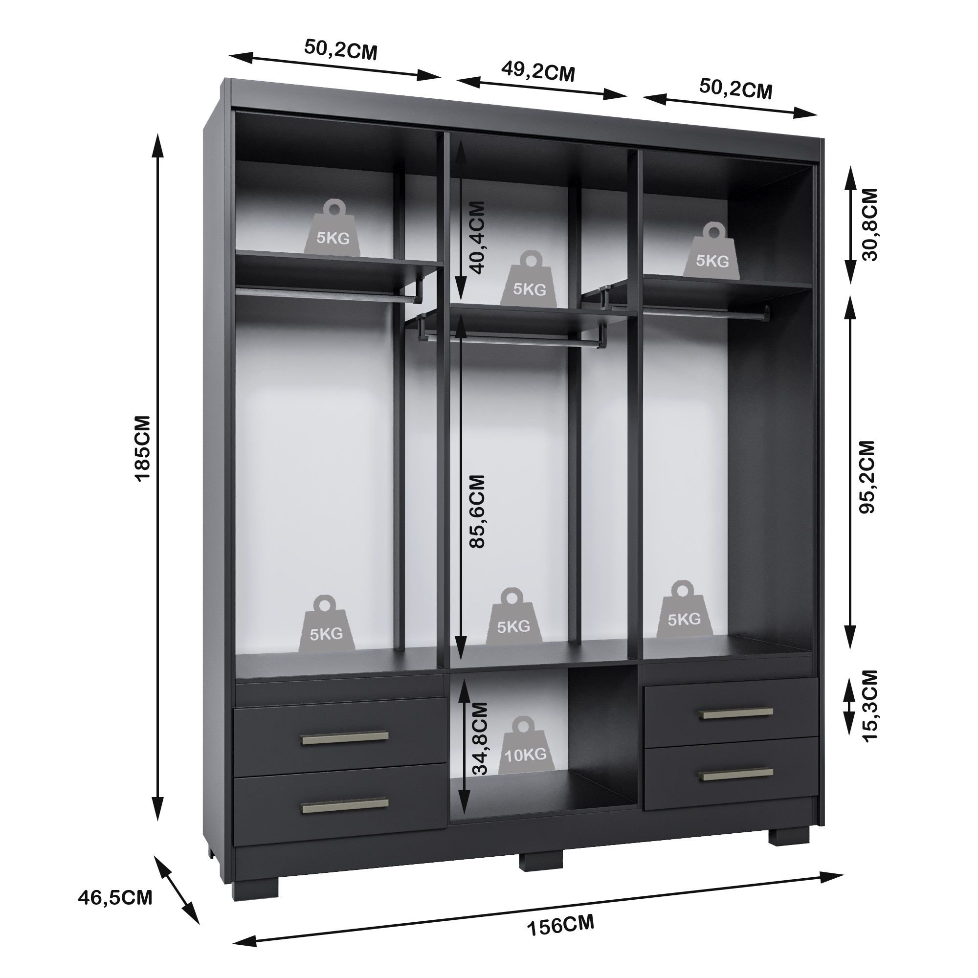 Guarda Roupa Casal 6 Portas 4 Gavetas Primacy   - 5