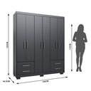 Ver imagem 3 de Guarda Roupa Casal 6 Portas 4 Gavetas Primacy  