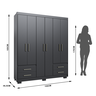 Guarda Roupa Casal 6 Portas 4 Gavetas Primacy   - 4