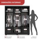 Ver imagem 4 de Guarda Roupa Casal 6 Portas 4 Gavetas Primacy Preto/Black