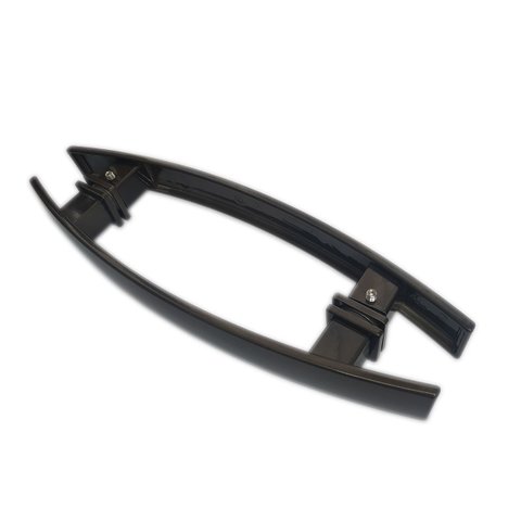 Puxador duplo curvo 30x20cm para porta de vidro e portão - Bronze