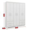 Ver imagem 3 de Guarda Roupa Casal 6 Portas 4 Gavetas Primacy Branco