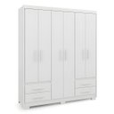 Ver imagem 2 de Guarda Roupa Casal 6 Portas 4 Gavetas Primacy Branco