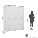 Ver imagem 3 de Guarda Roupa Casal 6 Portas 4 Gavetas Primacy  