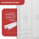 Ver imagem 5 de Guarda Roupa Casal 6 Portas 4 Gavetas Primacy Branco