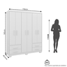Guarda Roupa Casal 6 Portas 4 Gavetas Primacy   - 3