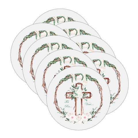 Kit Sousplat Páscoa Cristã Nsw 8 Peças sem Base