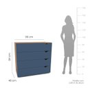 Ver imagem 4 de Cômoda Porto com 4 Gavetas 90x84cm Freijó/Azul 240823