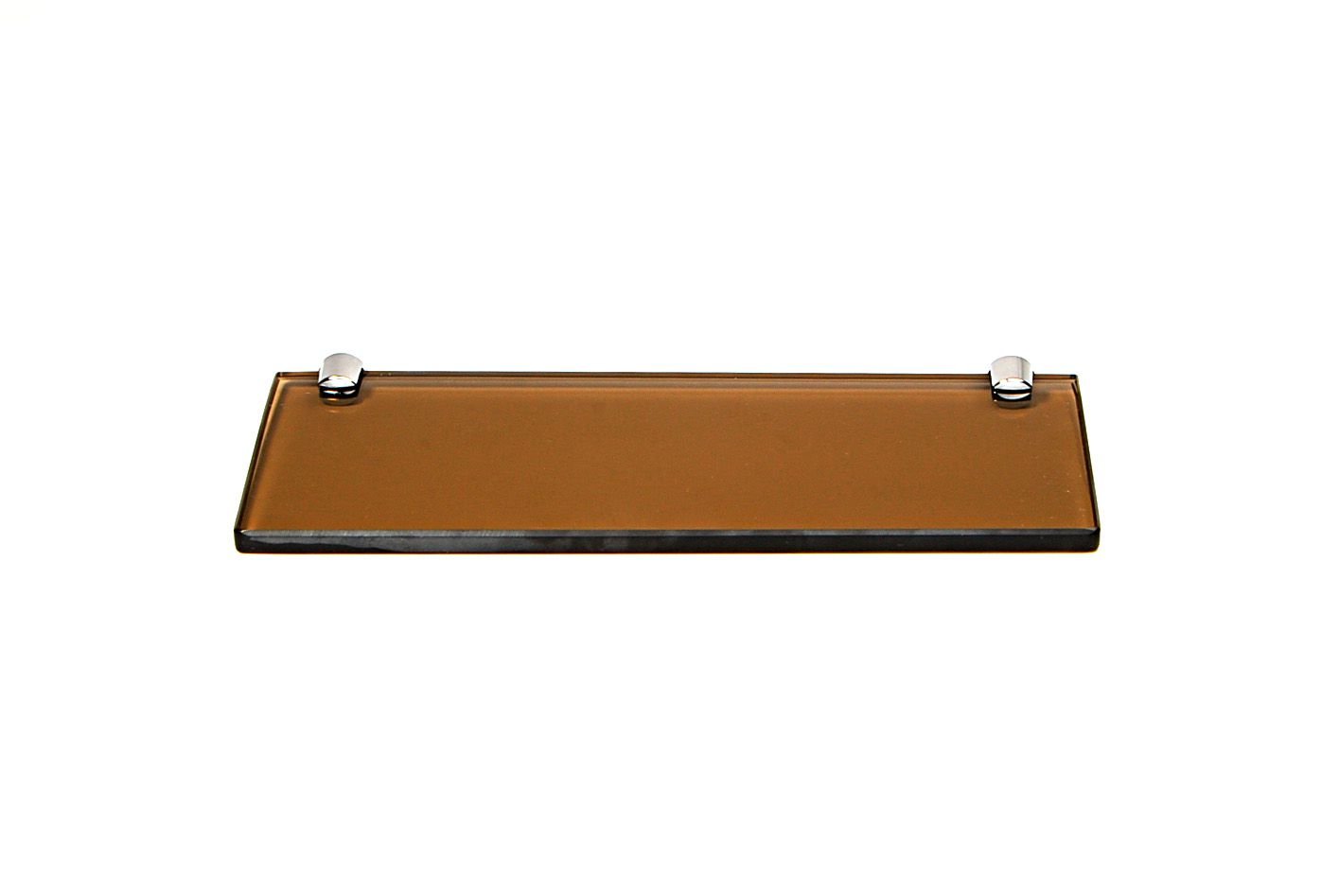 Porta Shampoo Reto em Vidro Bronze Lapidado - Aquabox - 30cmx9cmx10mm