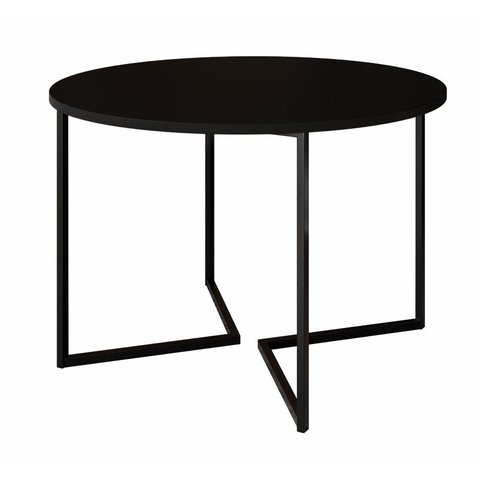 Mesa de Jantar Industrial Base De Ferro Preto em V Tampo 110 Preto