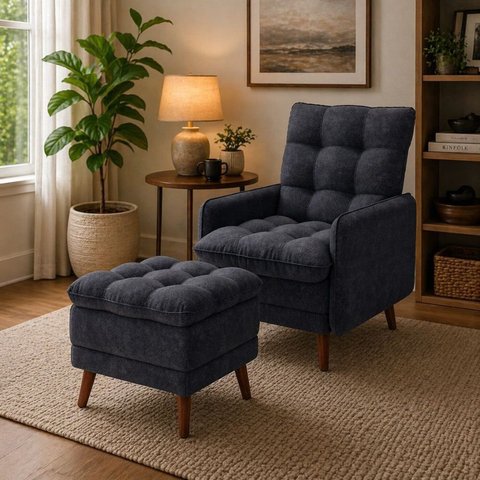 Poltrona Cama Montreal com Puff