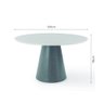 Mesa de Jantar Orbital 120cm C/ Tampo de Vidro e Madeira - Off White/ Peroba - 2