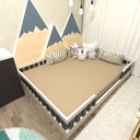 Ver imagem 4 de Kit com Cama Casal Infantil e Armário Baixo Montessoriano Branco/Preto
