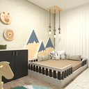 Ver imagem 1 de Kit com Cama Casal Infantil e Armário Baixo Montessoriano Branco/Preto