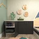 Ver imagem 6 de Kit com Cama Casal Infantil e Armário Baixo Montessoriano Branco/Preto