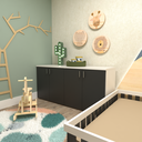 Ver imagem 2 de Kit com Cama Casal Infantil e Armário Baixo Montessoriano Branco/Preto