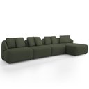 Ver imagem 2 de Sofá 5 Lugares com Chaise Direito Sala Living 388cm Arlo F04 Linho Verde - Lyam Decor
