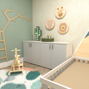 Ver imagem 2 de Kit Cori com Cama Casal e Armário Baixo Montessoriano Branco/Cinza Cristal
