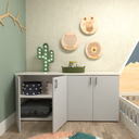Ver imagem 5 de Kit Cori com Cama Casal e Armário Baixo Montessoriano Branco/Cinza Cristal