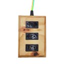 Ver imagem 1 de Régua Extensão Elétrica Filtro de Linha Madeira 3 Tomadas:preto e Dourado