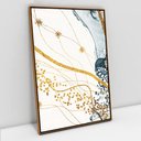 Ver imagem 1 de Quadro Decorativo em Canvas Abstrato Mármore Delicado TaColado Moldura Flutuante 4,5cm Freijó 120 x