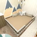 Ver imagem 4 de Kit Cori com Cama Casal e Armário Baixo Montessoriano Branco/Carvalho Mel