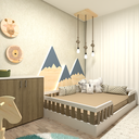 Ver imagem 1 de Kit Cori com Cama Casal e Armário Baixo Montessoriano Branco/Carvalho Mel
