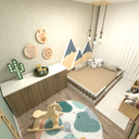 Ver imagem 5 de Kit Cori com Cama Casal e Armário Baixo Montessoriano Branco/Carvalho Mel