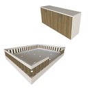 Ver imagem 7 de Kit Cori com Cama Casal e Armário Baixo Montessoriano Branco/Carvalho Mel