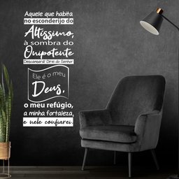 Oração Salmo 91 Adesivo Decorativo Papel Parede Quarto Sala - Cor Branca - 5