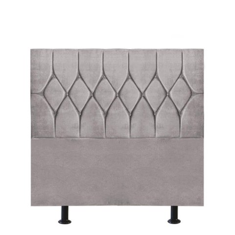 Cabeceira Estofada Cama Box Solteiro 100cm Istambul Suede Cinza Claro- Mabe Magazine