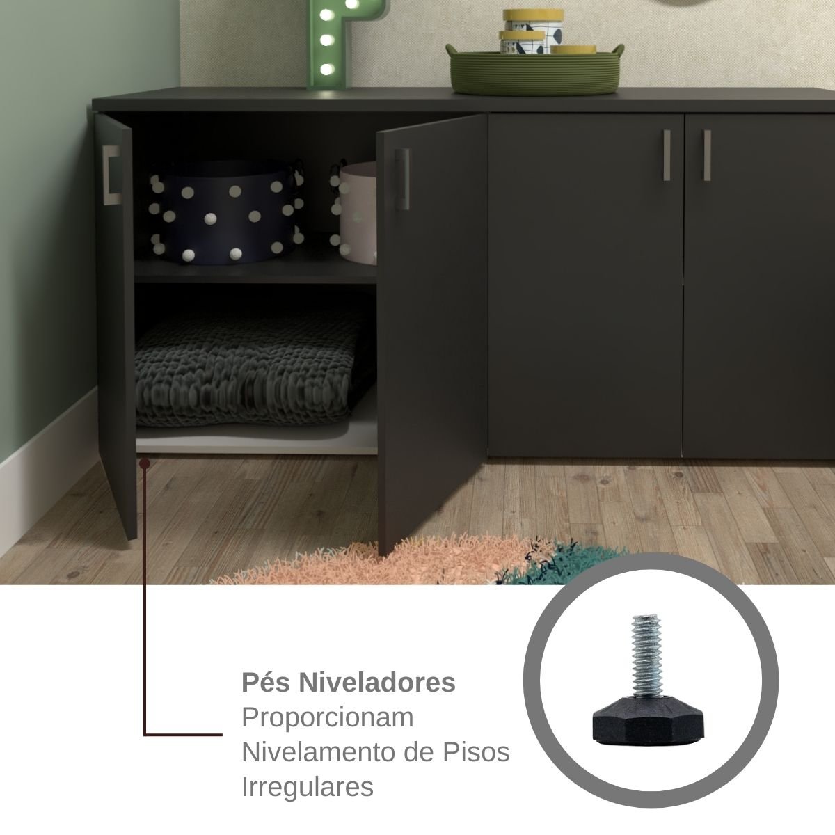 Kit com Cama Casal e Armário Baixo Montessoriano Yescasa - 13