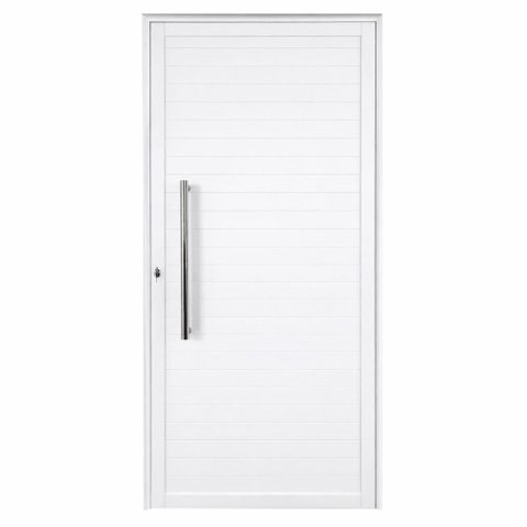 Porta de Giro Alumínio Branco Lambril c/Puxador 60cm Maxx - 210x70 - Direita