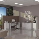 Ver imagem 1 de Conjunto Escritório Office Escrivaninha Balcões Gaveteiro Berlin - Vianossa - Branco