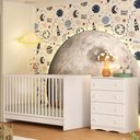 Ver imagem 1 de Berço 3 em 1 para Colchão 130x60cm com Cômoda 4 Gavetas Serena Multimóveis Mp4745 Branco
