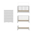 Ver mais imagens de Berço 3 em 1 para Colchão 130x60cm com Cômoda 4 Gavetas Serena Multimóveis Mp4745 Branco