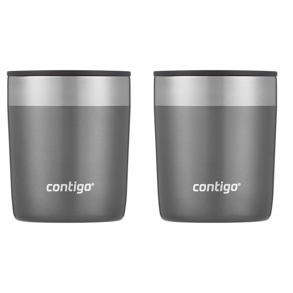 Kit com 2 Copos Térmicos de Caipirinha 296ml Cinza Contigo - 2