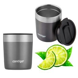 Kit com 2 Copos Térmicos de Caipirinha 296ml Cinza Contigo - 3