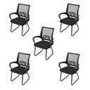 Ver imagem 1 de Kit 5 Cadeiras Escritório Interlocutor Fixa Tela Mesh Tok 3310